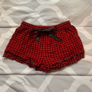 Red & Black Checkjared Pajama Shorts